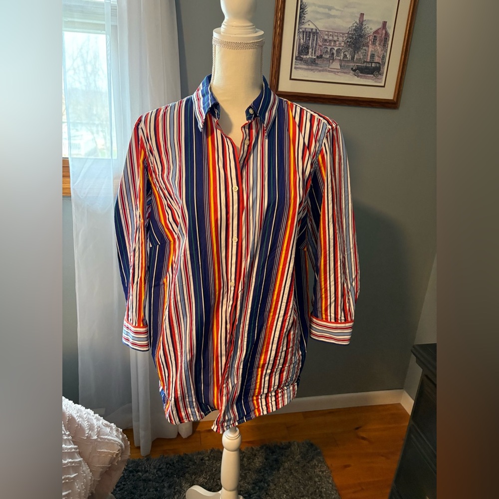 Ralph Lauren Bold Striped Shirt in Blue and Red
